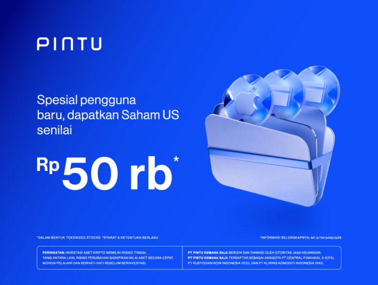 Trading Pertama Kali di Pintu, Dapatkan Bonus Rp50.000 Saham US!