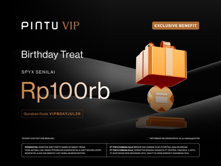 VIP Birthday Gift Juli: Dapatkan Voucher Cashback Crypto Senilai Rp100.000!